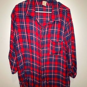 Red button down flannel